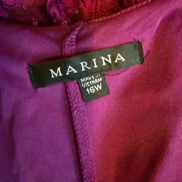 Marina Fuchsia Pink Lace Long Sleeve Dress size 16W. - Picture 11 of 12